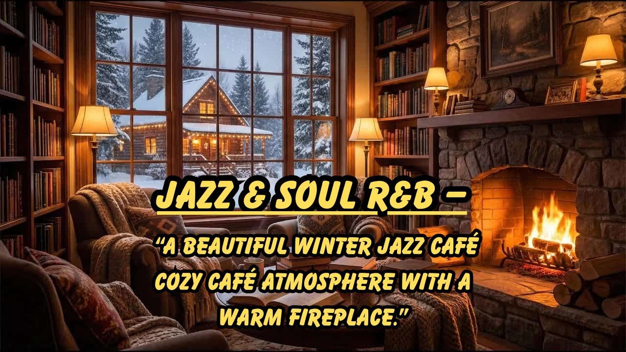 Jazz & Soul R&B –“A Beautiful Winter Jazz Café  Cozy café atmosphere with a warm fireplace.”