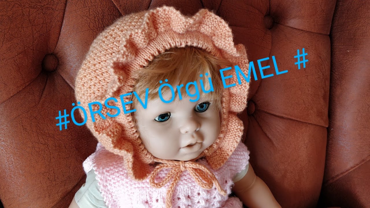 ( 0 - 2 yaş)dikişsiz, fırfırlı,bağcıklı  iki şişle bebek ŞAPKAsı🌹🍀tüm detaylarıyla laura şapkası