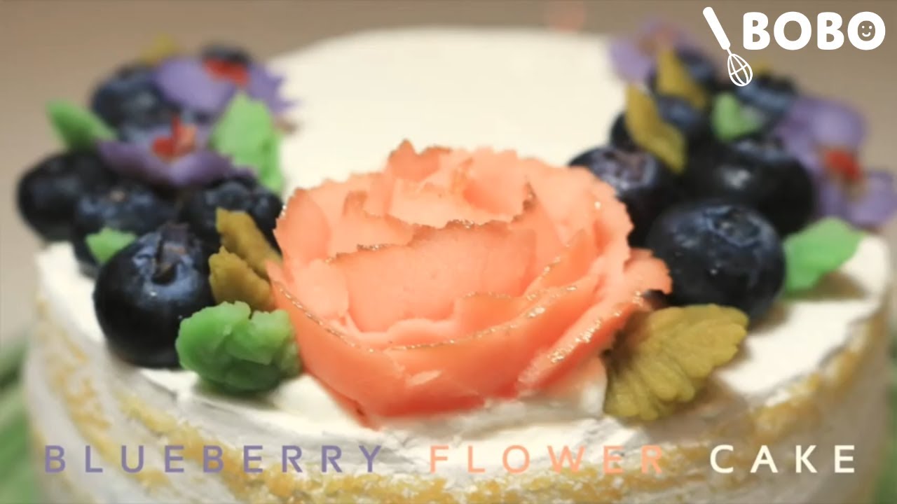 Blueberry Flower Cake | BoBo Cooking | ASMR