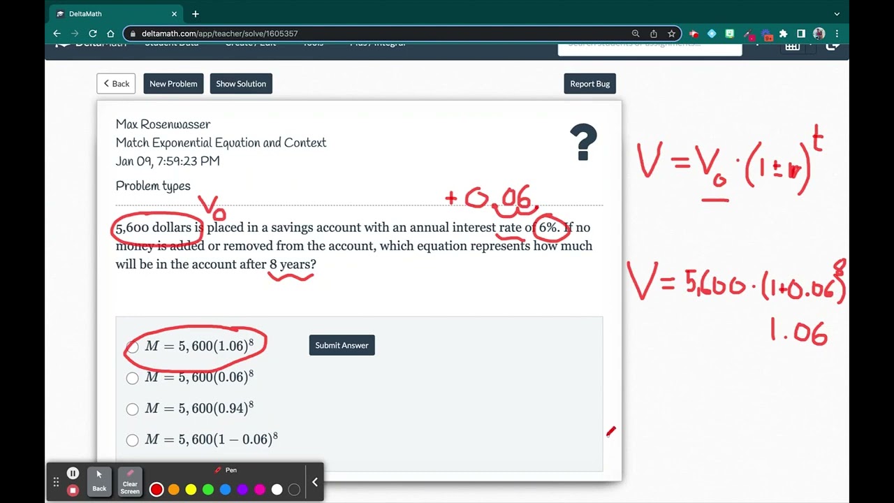 Match Exponential Equation and Context (1)