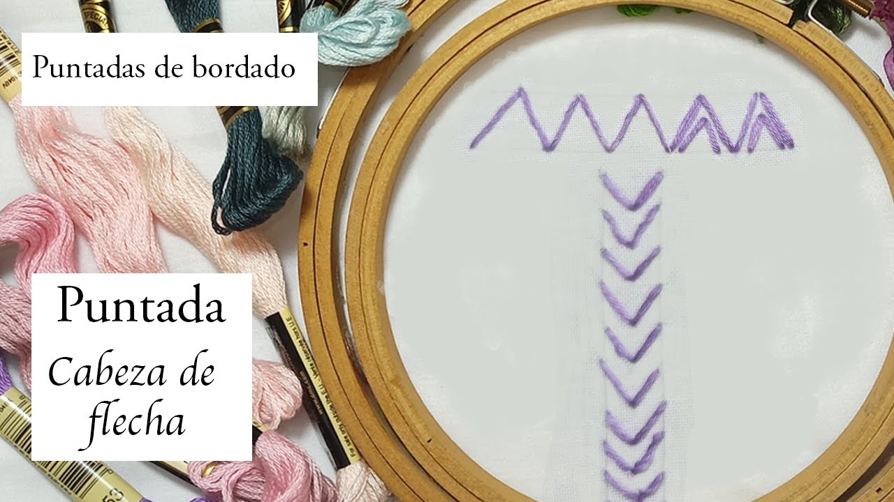 Puntada Cabeza de flecha. Puntadas de bordado paso a paso
