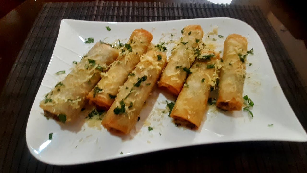 سيكار مالح بحشوة الدجاج و السبانخ و البشاميل /وصفات بالسبانخ