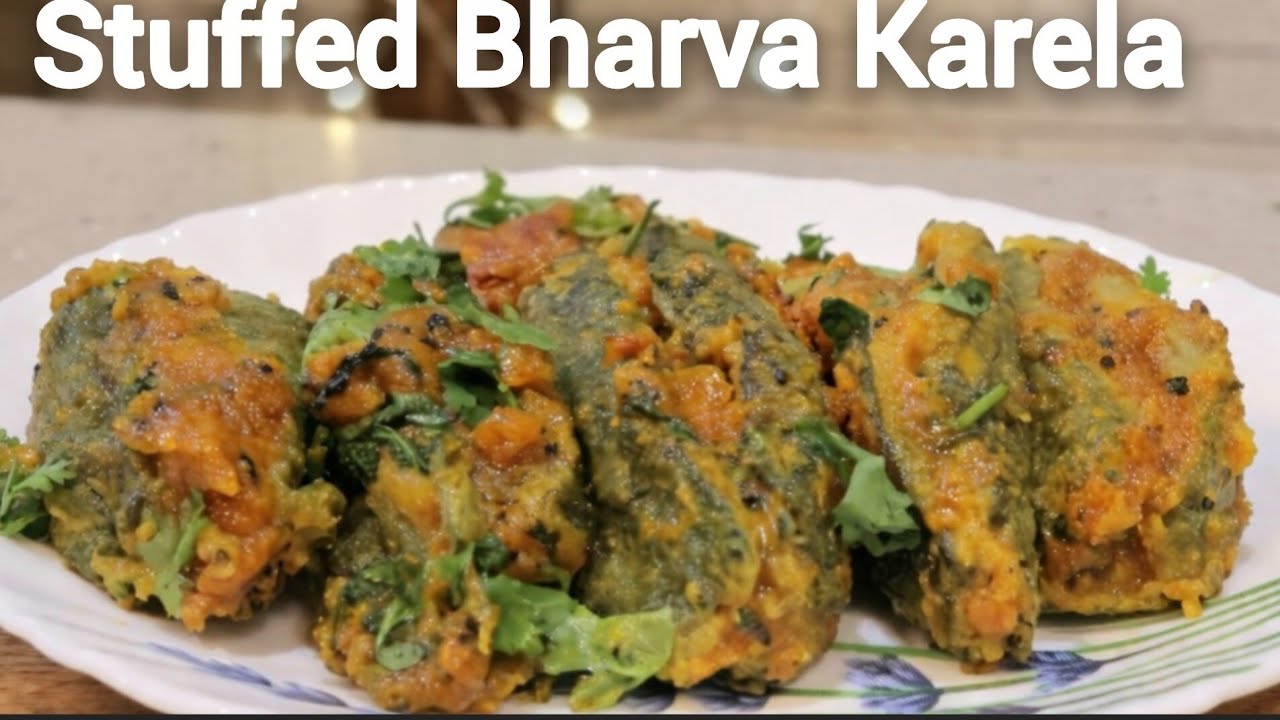 Kathiyawadi Bharva Karela Sabzi | Stuffed Bitter Gourd Recipe
