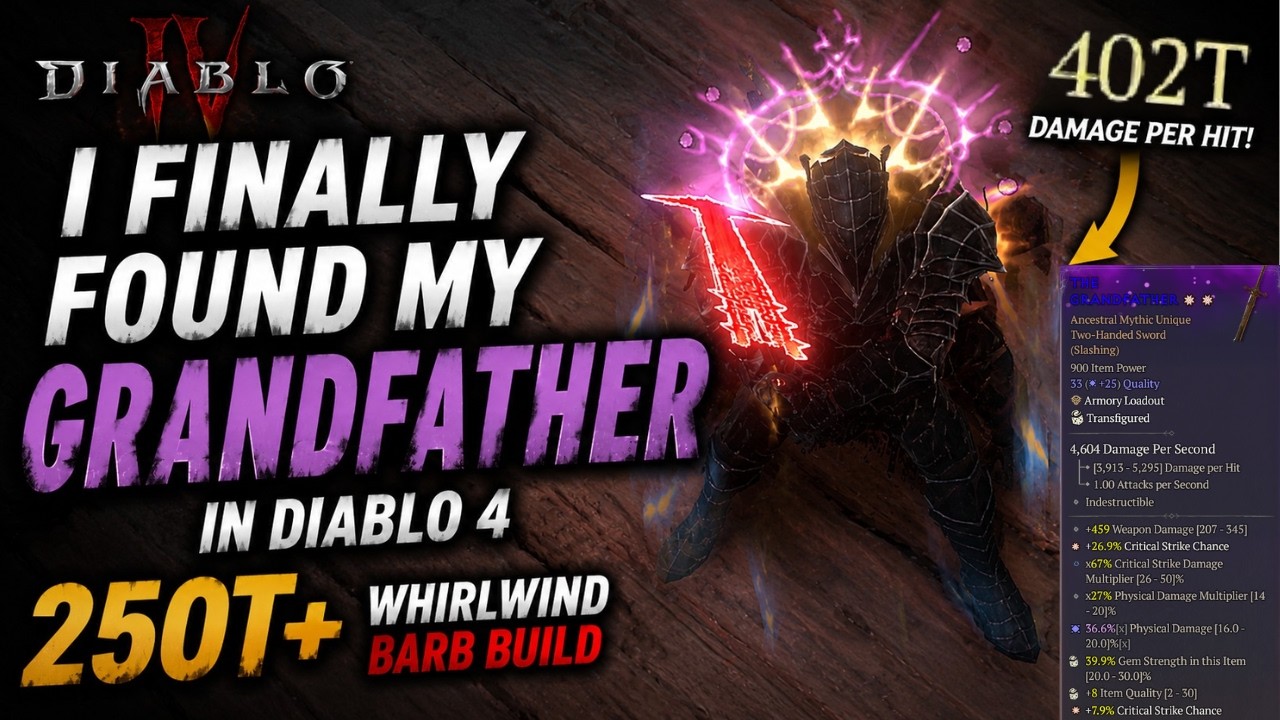 I Finally Found My Grandfather in Diablo 4 - 400T+ Whirlwind Barb Build