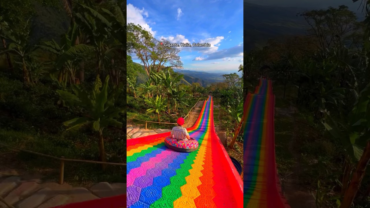 World&rsquo;s LONGEST rainbow slide! @insta360 #shorts
