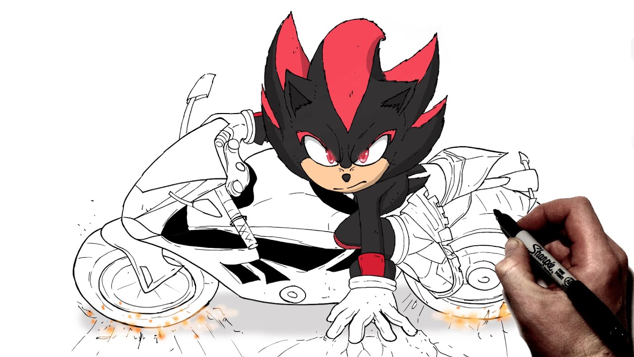 How To Draw Shadow Motorcycle | Step By Step | Sonic 3