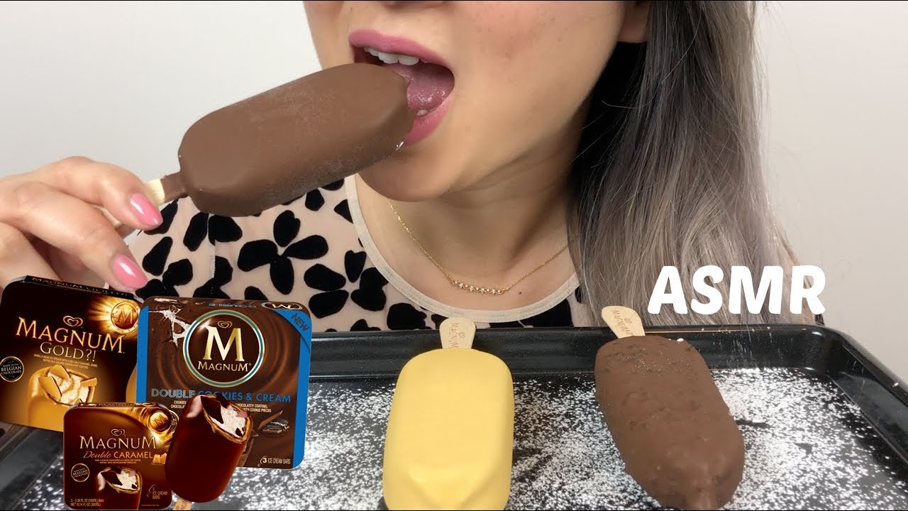 MAGNUM ICE CREAM BAR | ASMR *NO TALKING Eating Sounds| N.E Lets Eat