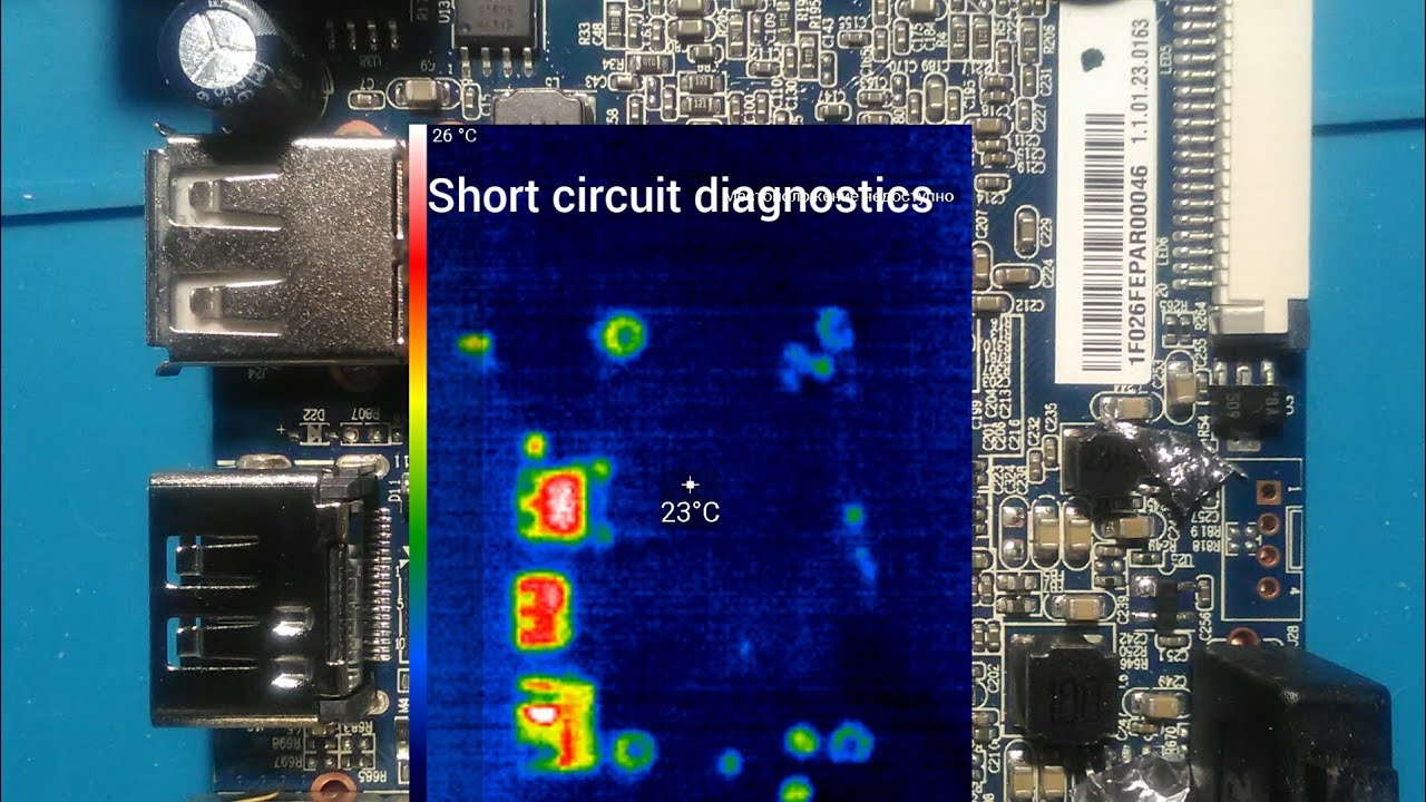DVR board short circuit diagnostics by IR camera