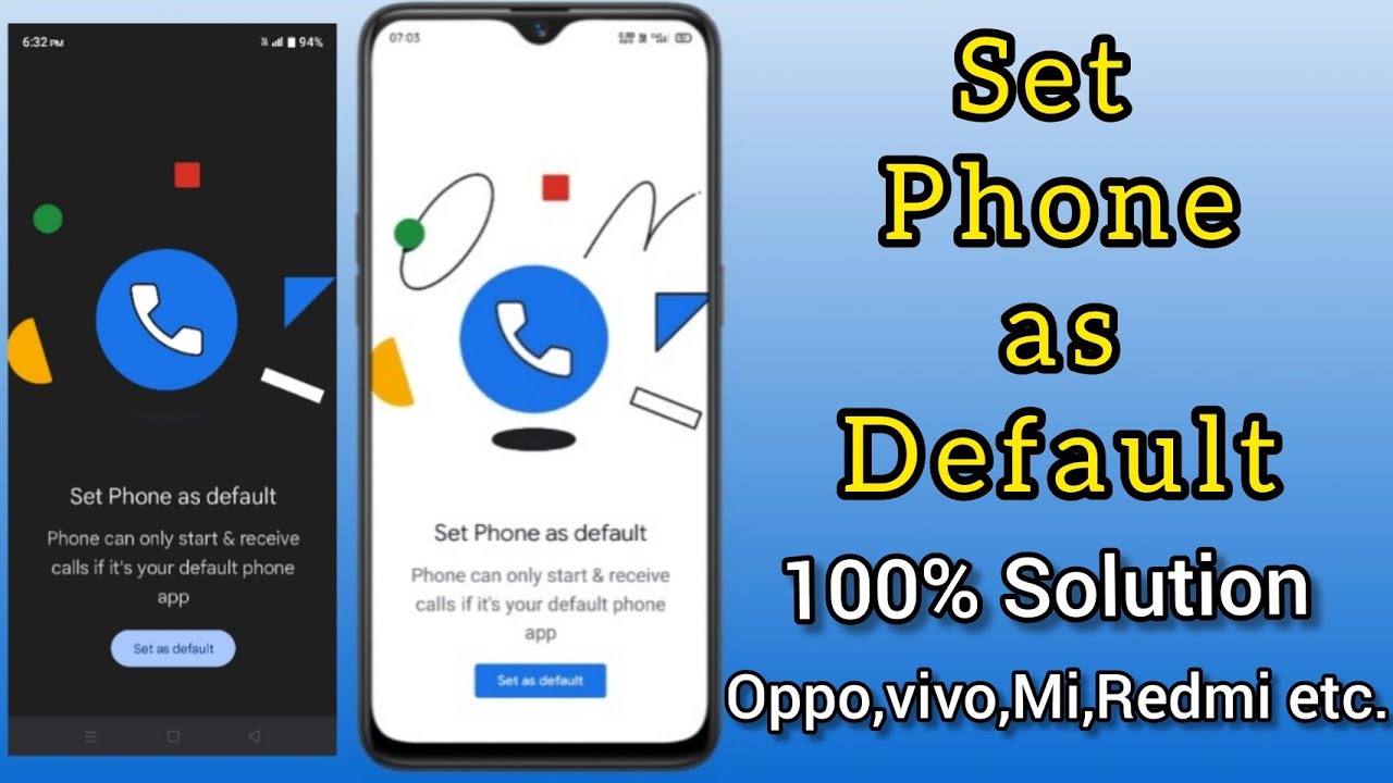 set phone as default phone can only start & receive calls if it's your default phone app