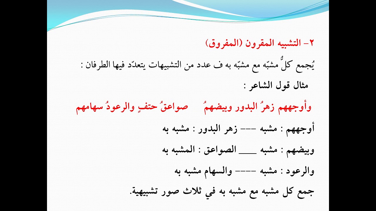 الاعتبار الاول - القسم الثالث في التشبيه