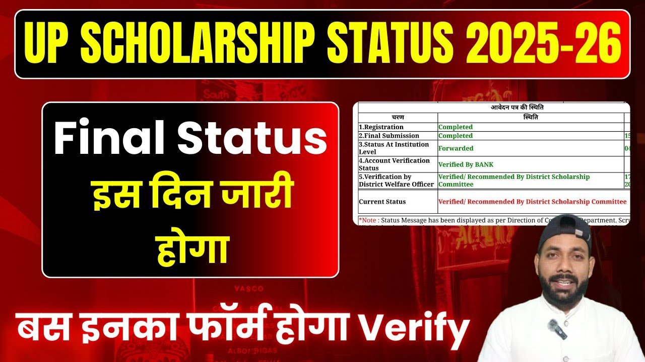 UP Scholarship Final Status 2025-26 || UP Scholarship Latest News Today 2025-26