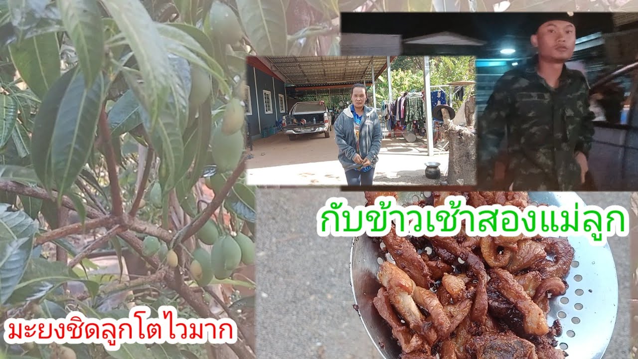 ลุงเสือไปทำงานแล้ว!!กับข้าวเช้าสองแม่ลูก!!กินง่ายๆ!!ซักผ้าต่อ
