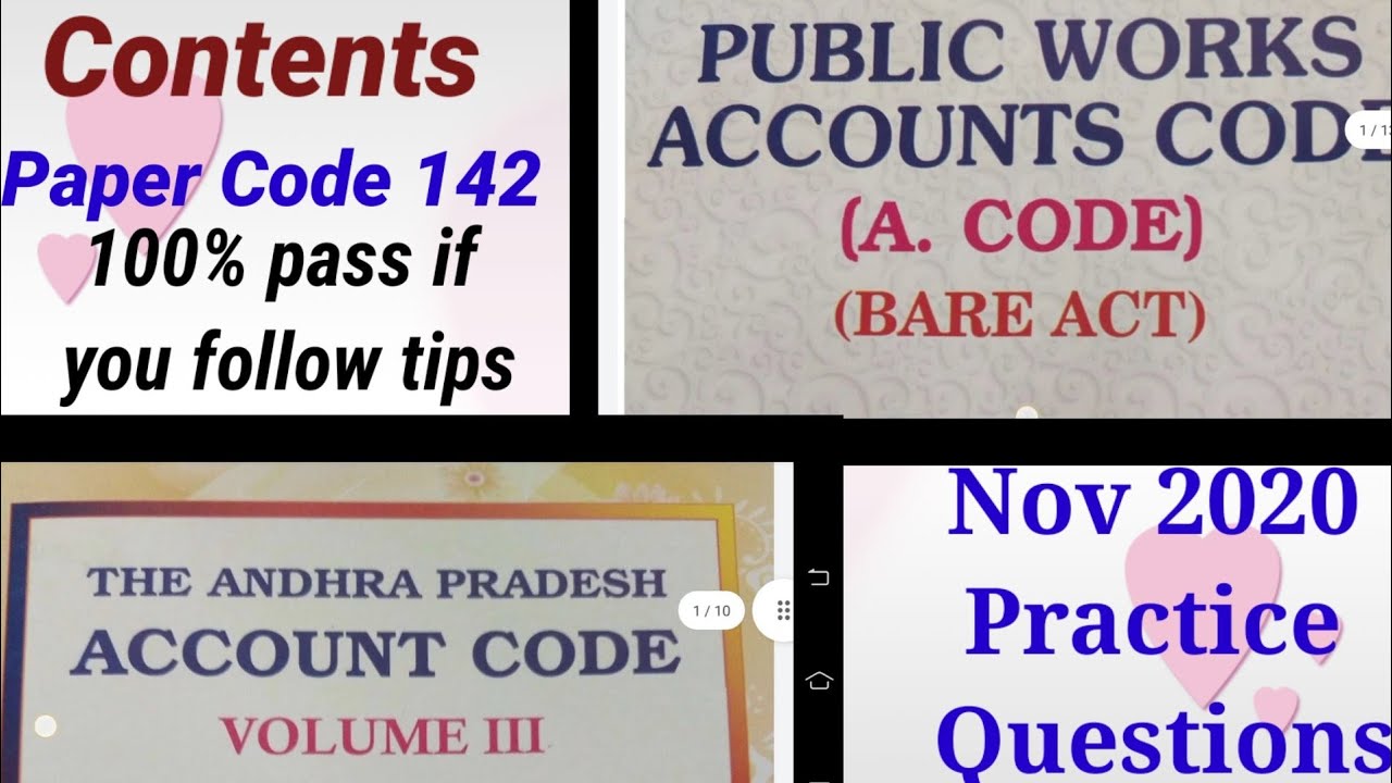 Paper Code 142, Index of Public  of Works Code A and some practice Questions of previous papers