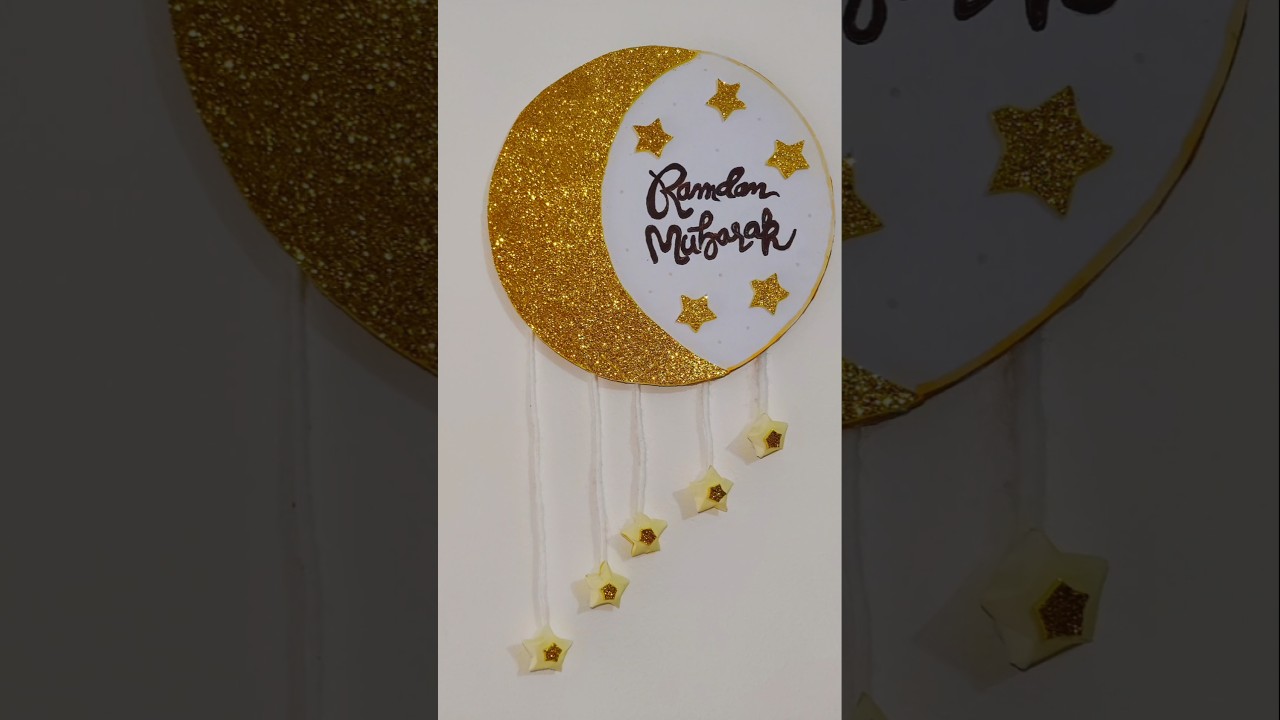 Ramadan Mubarak diy 🌙 Ramadan decor idea #shorts #ramadan #viralreels  #diy #homedecor #decorideas