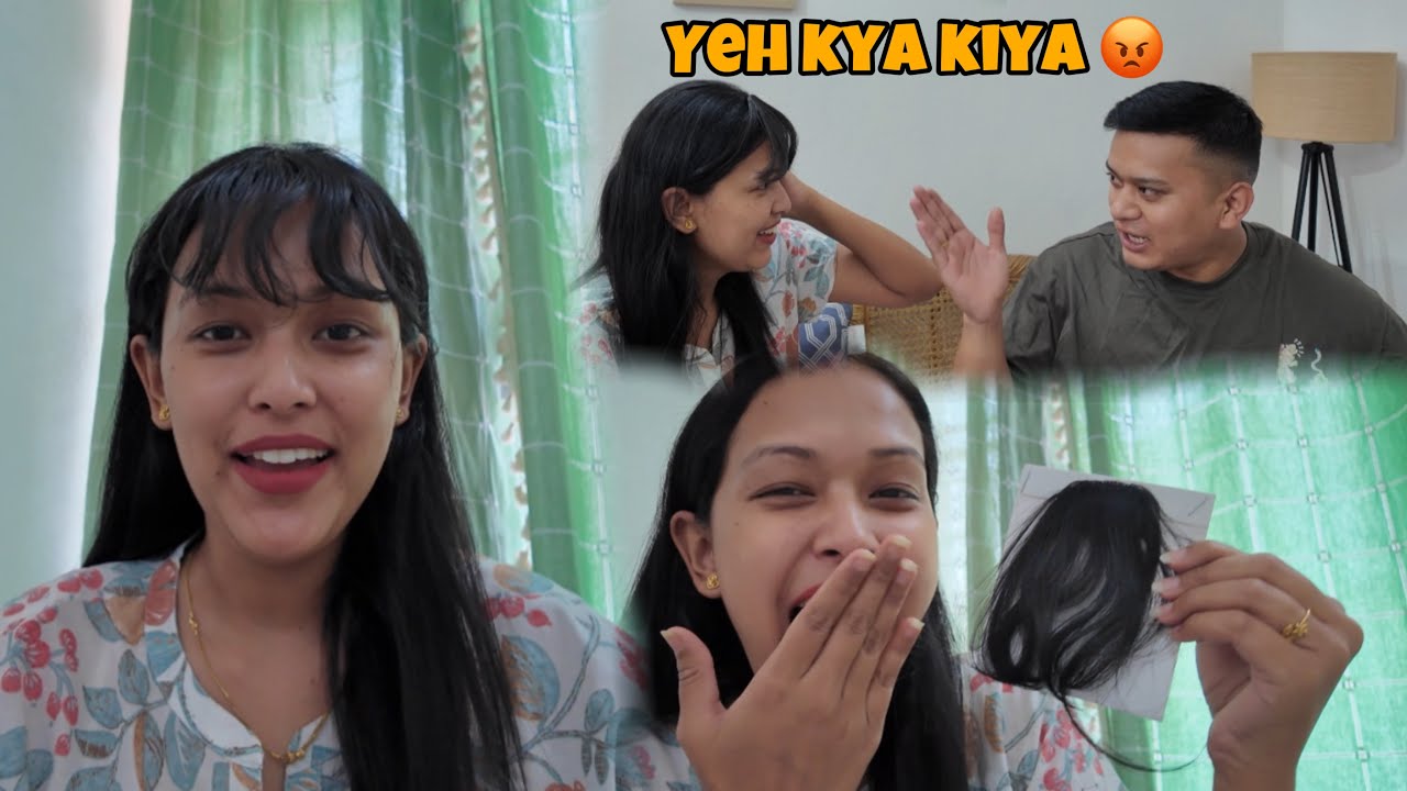 Neeraj per kiya aaj maine haircut prank😱|| Neeraj ka reaction😡|| Varsha Thapa