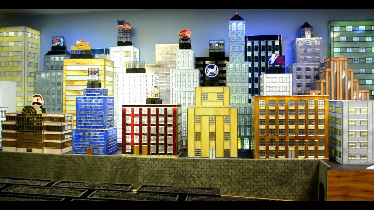 Amazing O Gauge Layout made with Stained Glass