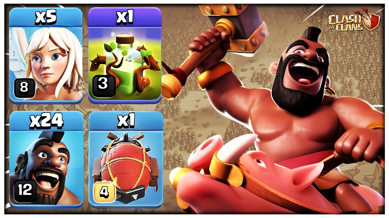 Th15 Queen Walk Hog Riders Attack Strategy | Th15 Mass Hog | Th15 Hog Riders Attack Strategy - Coc