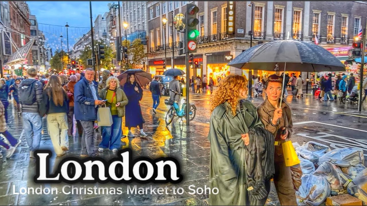 London Christmas Walk 2025 | London Christmas Market to Soho | London Winter Walk [4K HDR]