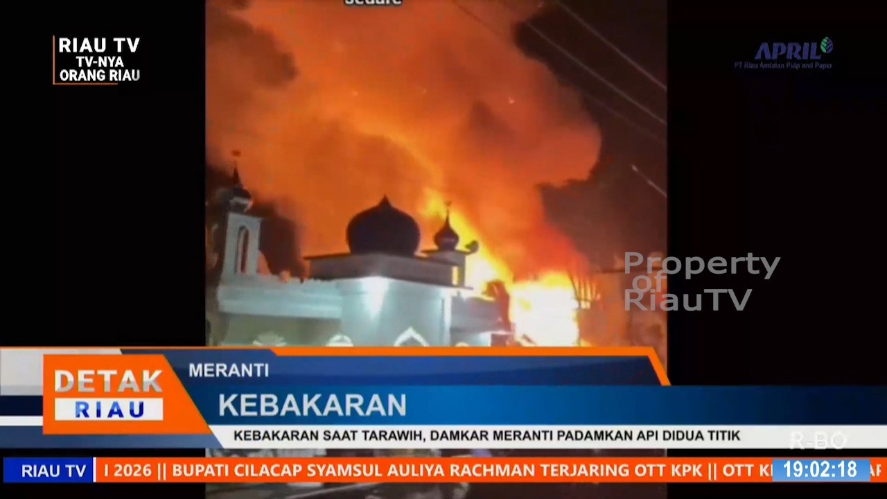 KEBAKARAN SAAT TARAWIH, DAMKAR MERANTI PADAMKAN API DIDUA TITIK