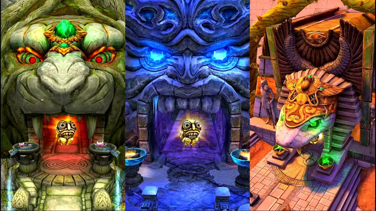 Temple Run 2 Lost Jungle VS Frozen Shadows VS Blazing Sands Gameplay