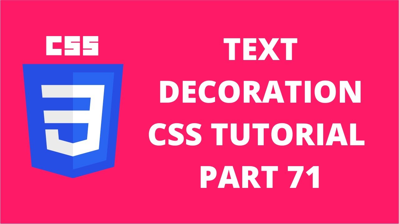 Text Decoration None Underline Overline Line-through Property CSS | CSS Tutorial Part 71