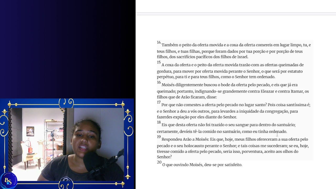 LIVE 10 -LEVÍTICO 1 A 10 (LEITURA BÍBLICA) PARTE 2