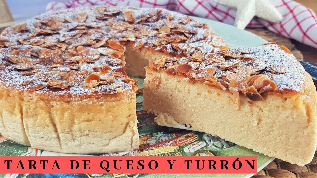 La mas FÁCIL TARTA de QUESO y TURRÓN . Postre para Navidad / Cenas navideñas