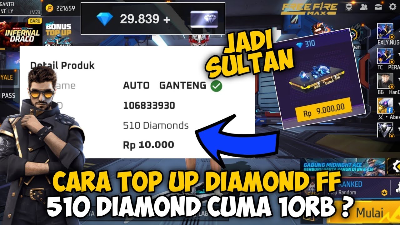 510 DM CUMA 10K? CARA TOP UP DIAMOND FREE FIRE MURAH | CARA BELI DIAMOND FF 2025