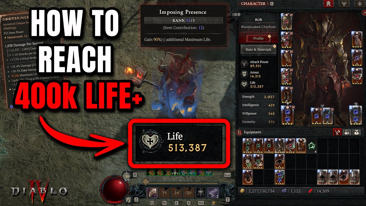 How to reach 400k LIFE+ on your Barb - CRAZY SCALING Diablo 4 Season 4
