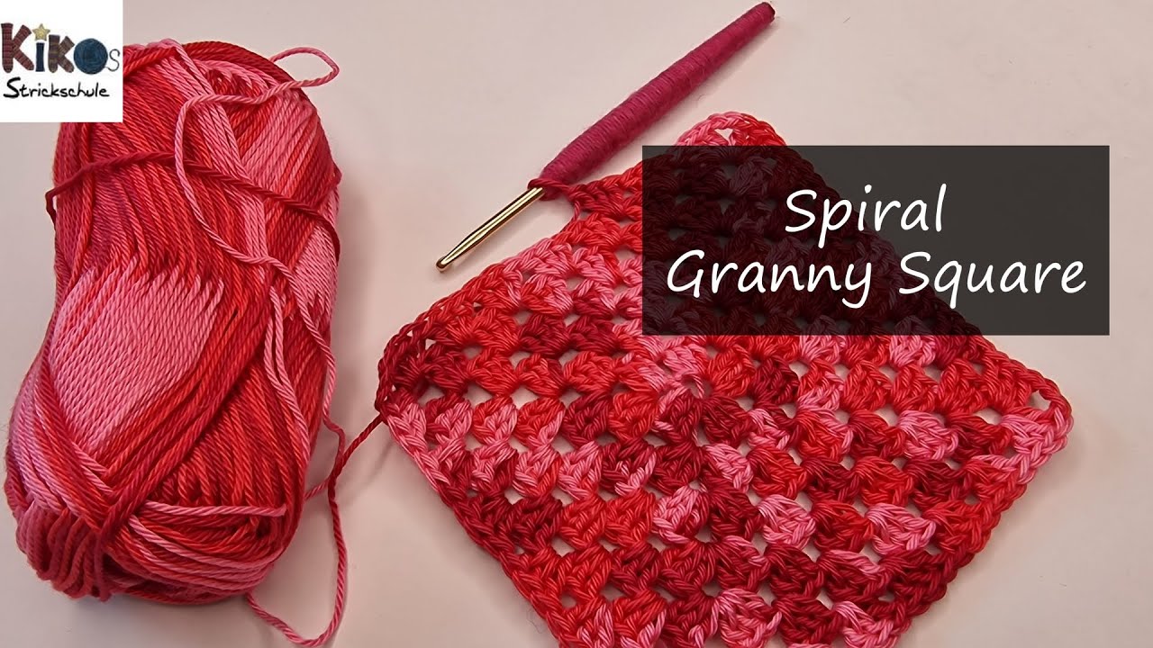Kikos Strickschule - Anleitung - Spiral Granny Square häkeln