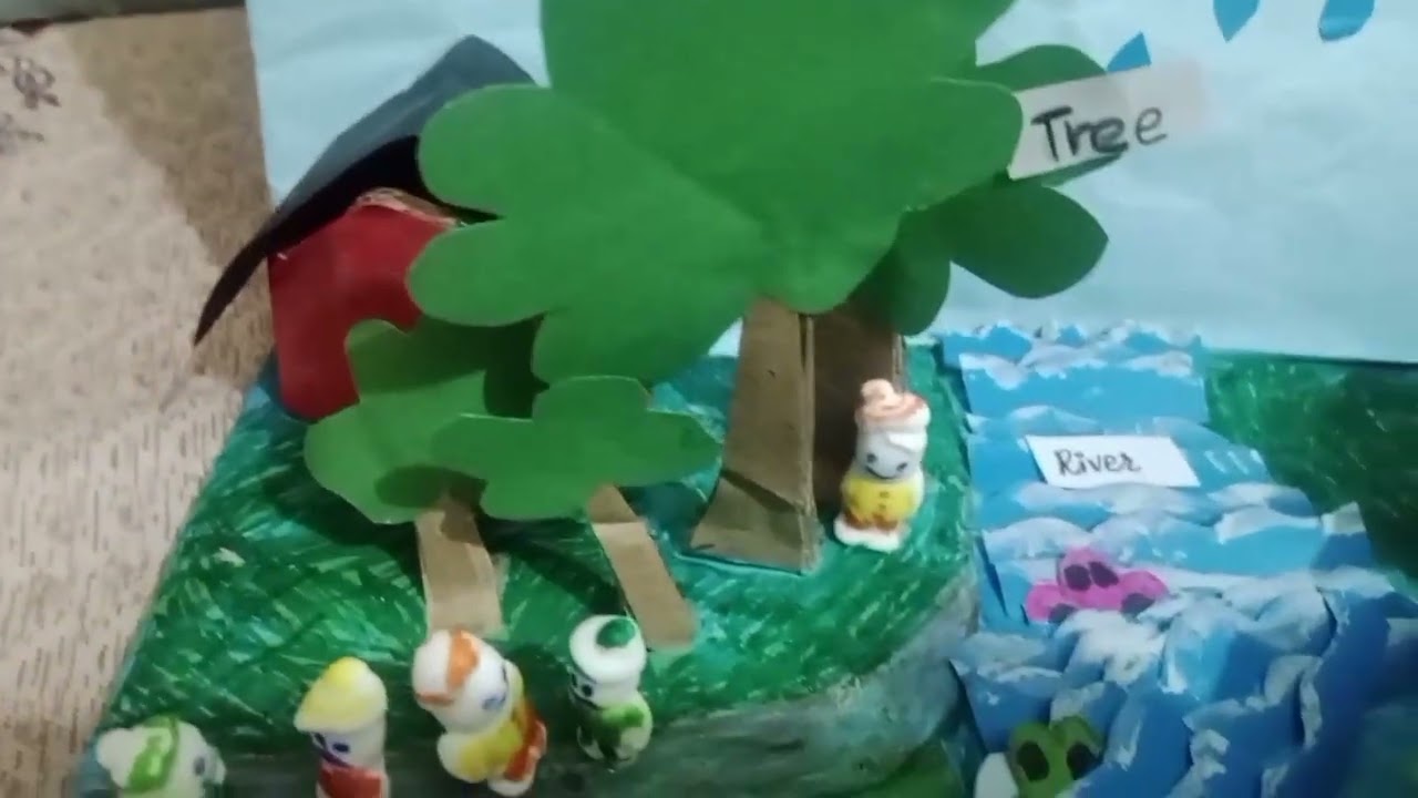 Flood areas project.Easy school project ideas.4 to 4class.