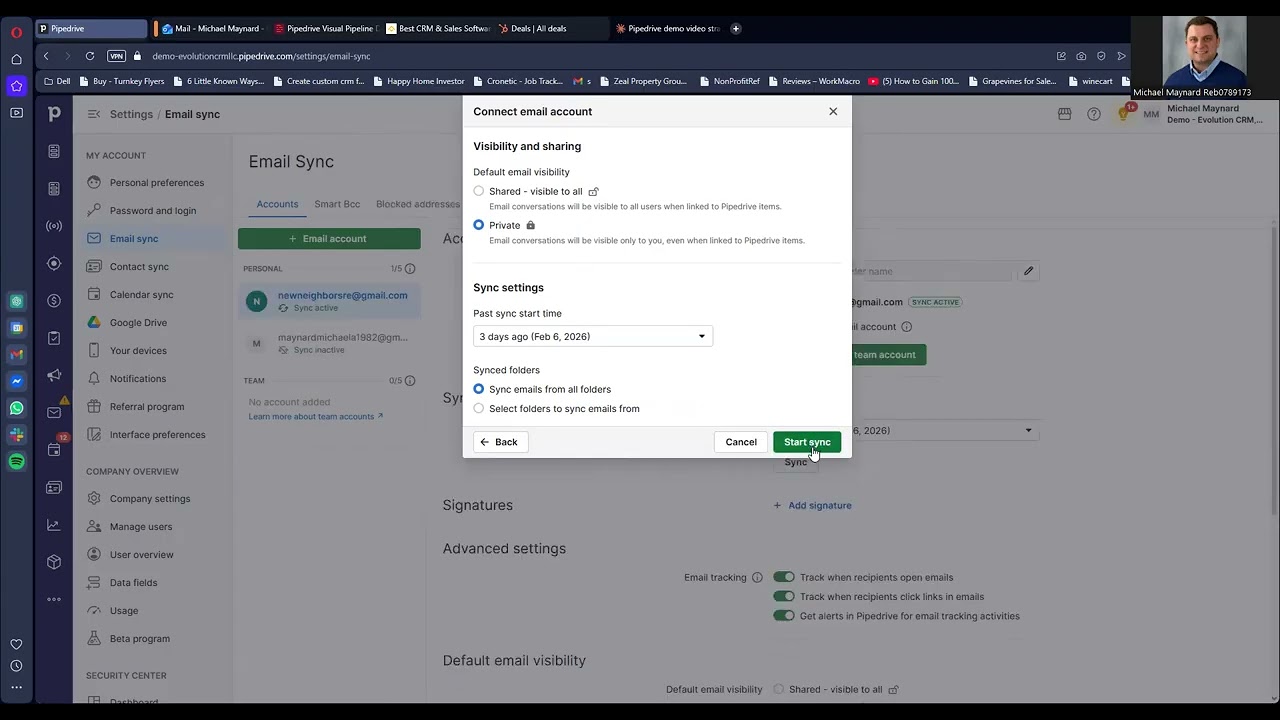 Pipedrive Email Configuration