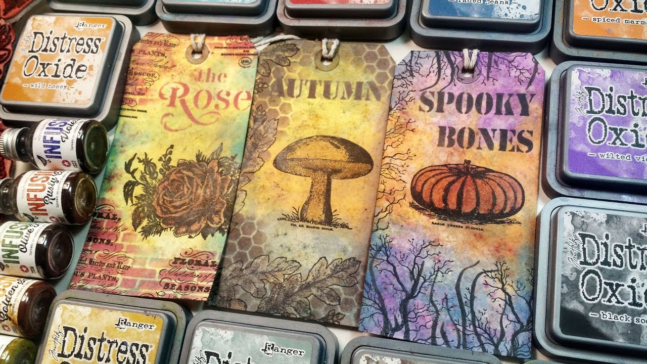 Distress Oxides and Infusions - 3 tags by scrapcosy