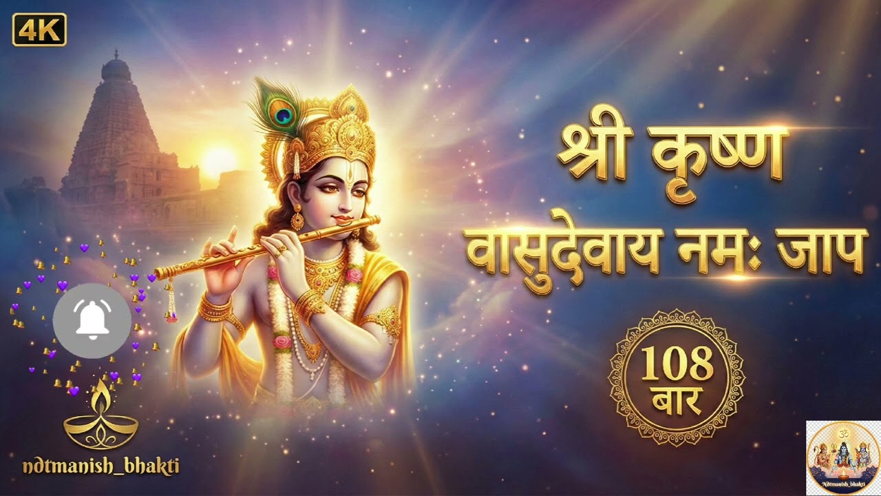 श्री कृष्ण वासुदेवाय नमः अखंड जाप (108 बार) | Shri Krishna Vasudevaya Namah | Krishna Jaap 