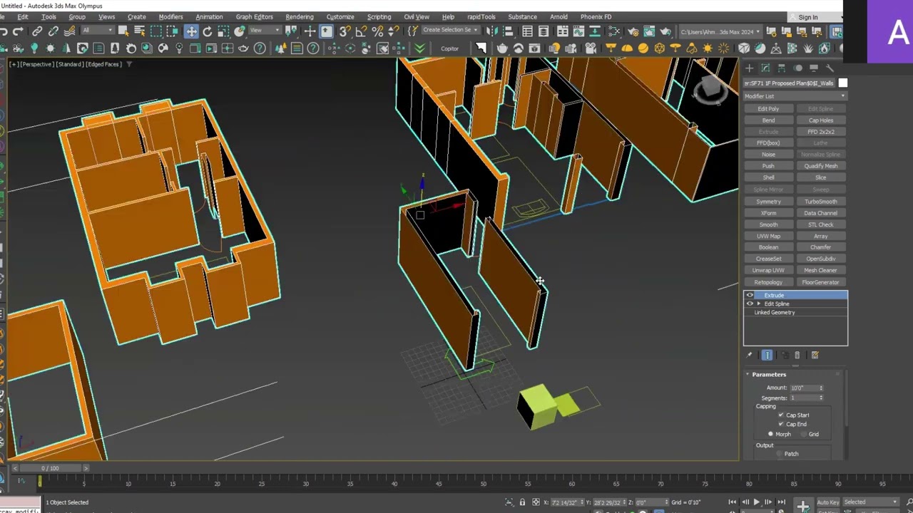 3DSMAX FOR BEGINNERS | EXTRUDE CAD PLAN | FIX FLIPPED FACES | #onlinesession #3dsmax #3d #archviz