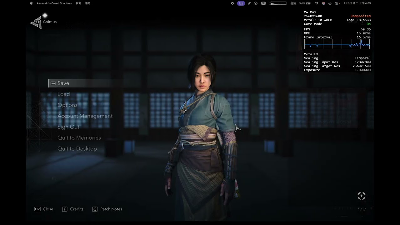 [HDR] Assassin's Creed shadow Ultra High Setting | M4 Max Macbook Pro 16 Test