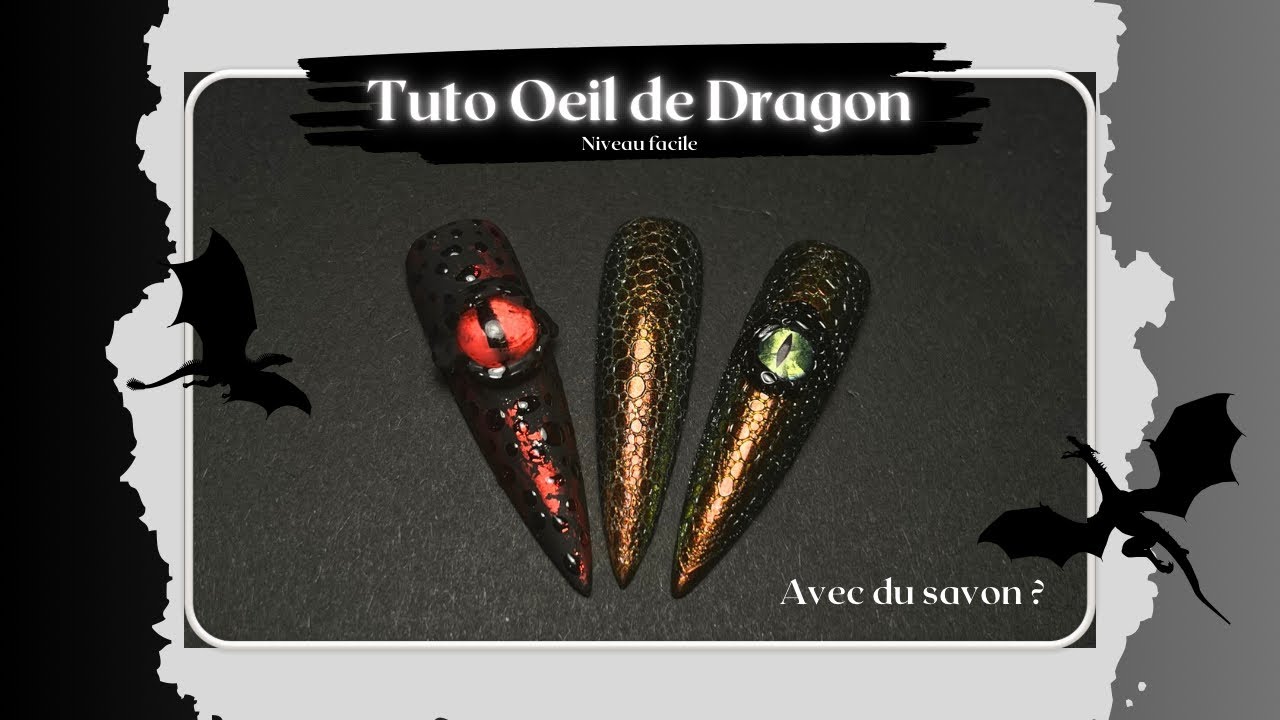 Tuto Oeil de Dragon (avec de la mousse de savon) 🐉| Tuto Nail Art Facile