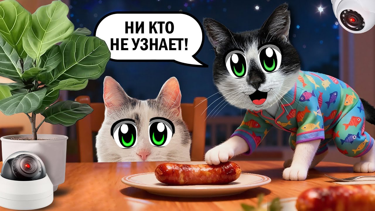 ЧТО ДЕЛАЮТ КОТЫ, КОГДА НИКОГО НЕТ ДОМА? СКРЫТАЯ КАМЕРА НОЧЬЮ в 3 ЧАСА