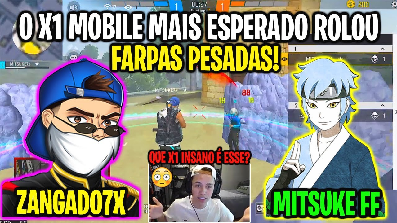 MITSUKE FF VS ZANGADO7X - ROLOU FARPAS NO X1 MOBILE MAIS ESPERADO DE 2022 - NARRAÇÃO STEIKE!
