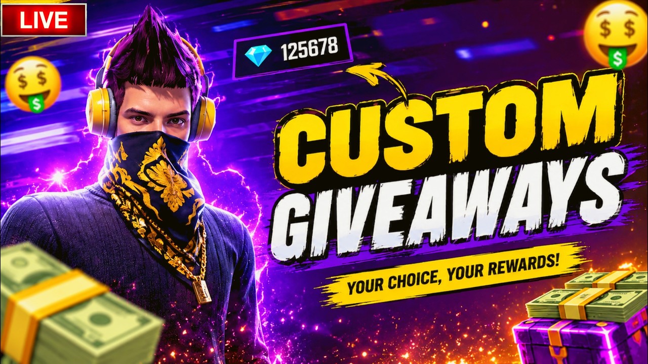FREE FIRE LIVE CUSTOM ROOM GIVEAWAY | FF LIVE TEAM CODE GIVEAWAY | FF LIVE GIVEAWAY DJ ALOK |FF LIVE