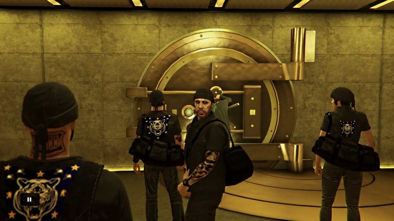 Heist Braquage Diamond Casino à 4 en mode rusé or défi élite + recette + perceuse en tenue crew