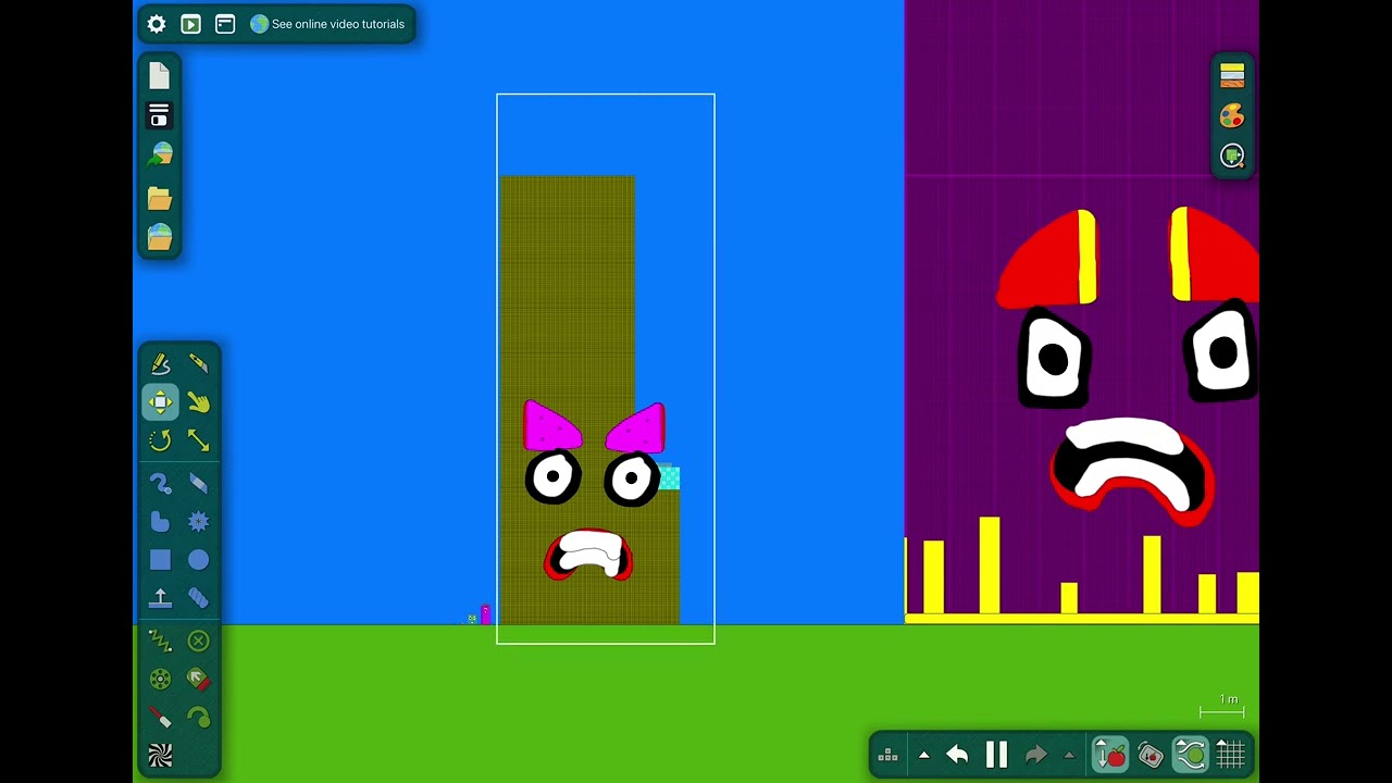 Numberblocks perfect numbers band but in algodooo also with faces (sounds from seyis)