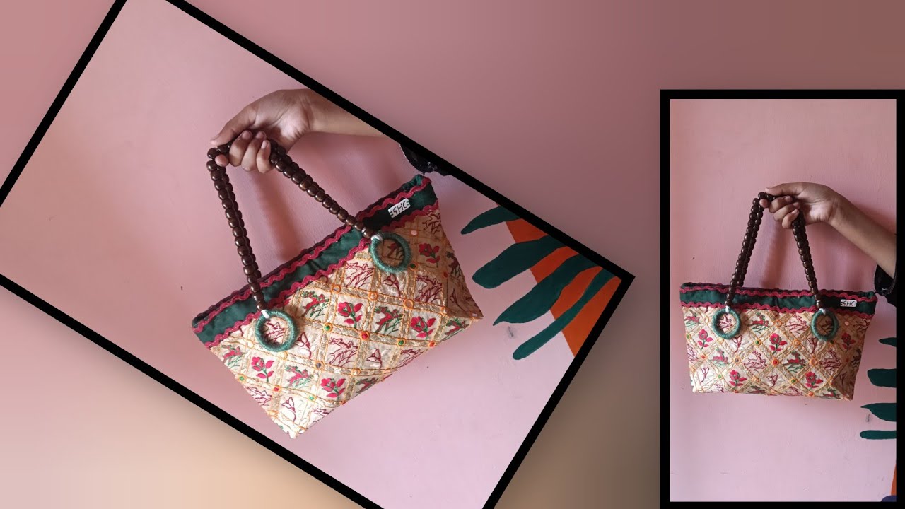 Purse making at home #  designer purse# creative idea# easy to make at home# golden heart creation 