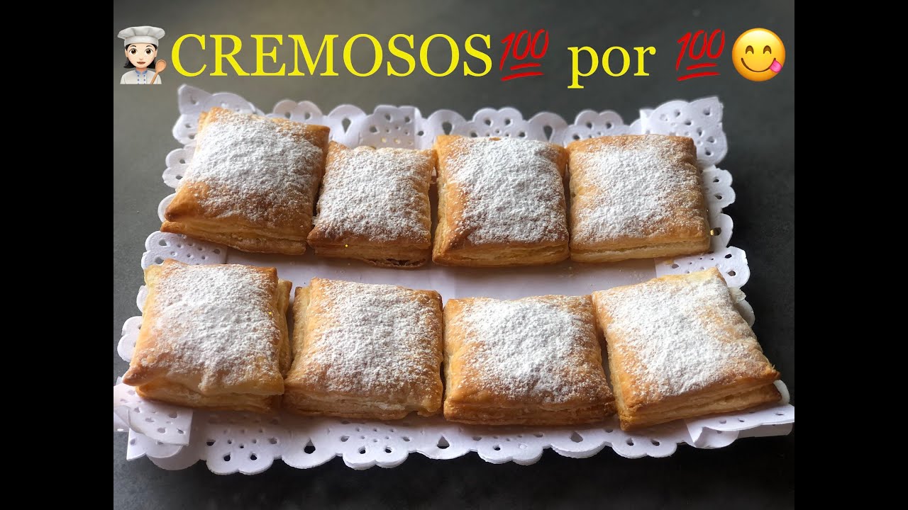 HOJALDRES de CREMA de NATILLAS - en 5 minutos - súper CREMOSOS‼️FÁCIL y RÁPIDO de HACER🧀🥛
