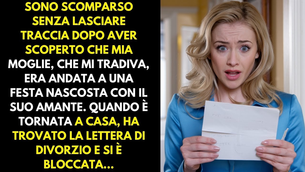 Sono scomparso da casa dopo aver scoperto che la mia moglie traditrice era andata a una festa...