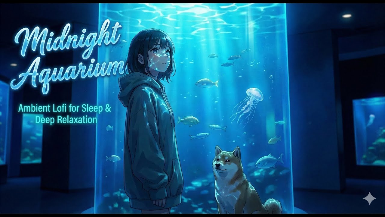 【睡眠用BGM】深夜の水族館と水の音 - 深い眠りに誘うアンビエント・癒やし・瞑想・作業用・Midnight Aquarium（2時間）