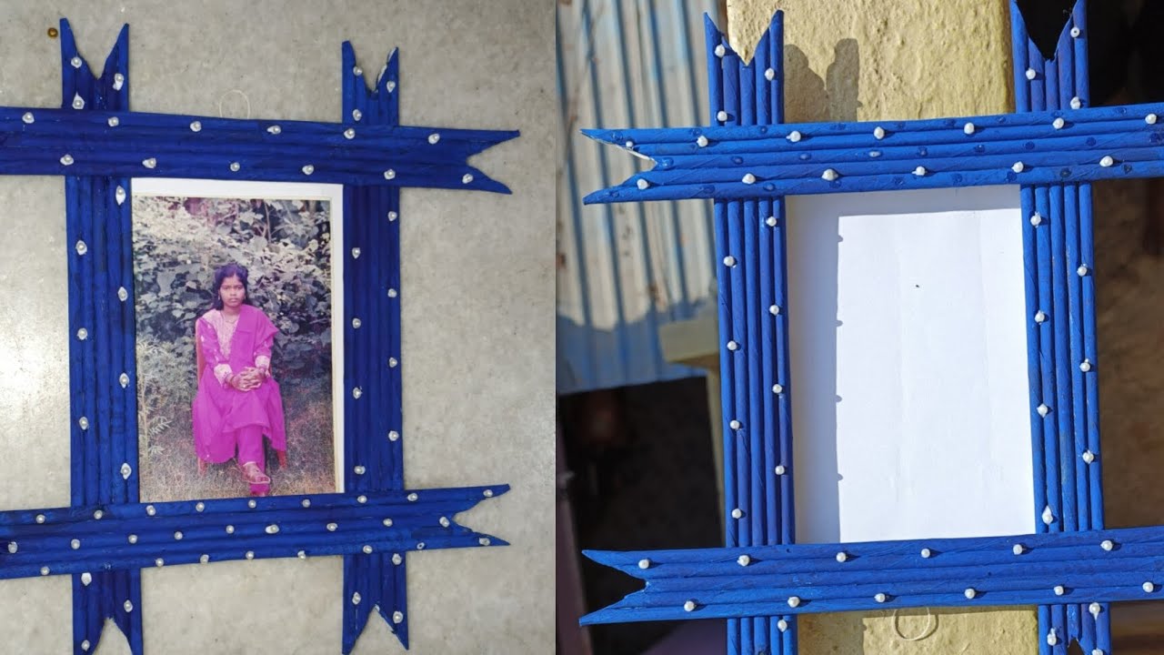 Best Out Of Waste News Paper Photo Frame Craft ✨#08#newspapercraft #photoframe #newideas #suchicraft