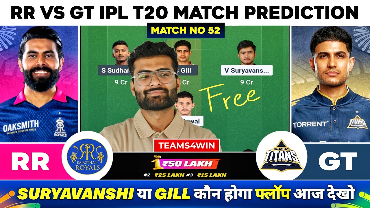 RR vs GT Dream11 Team, RR vs GT Dream11 Prediction, Rajasthan vs Gujarat IPL T20 Team Today