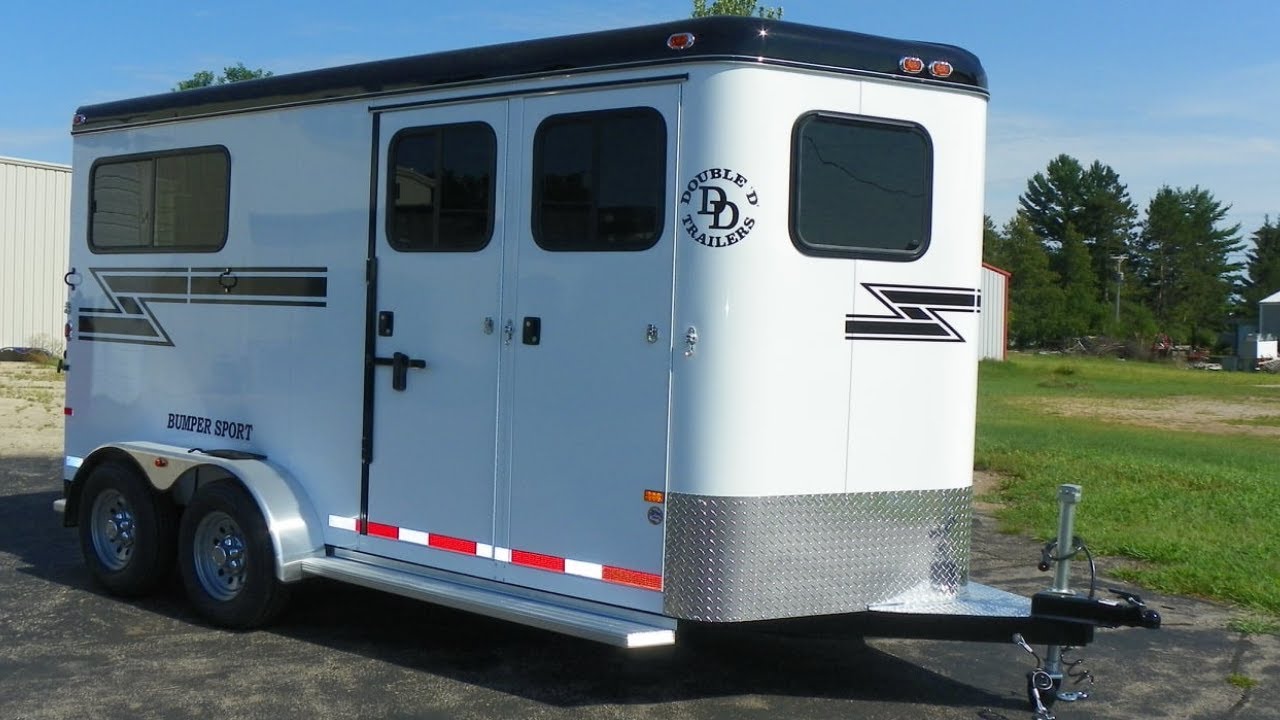 Tour the Double D Two Horse Bumper Pull Straight Load Horse Trailer