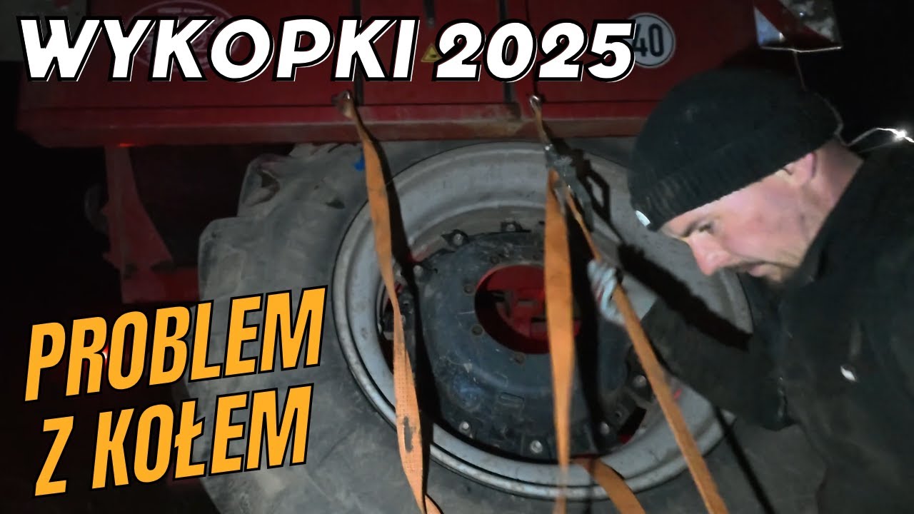 Wywaliło koło w drodze na pole. Pierwszy wjazd po deszczach.